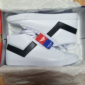 PONY Topstar Hi White & Black Shoes - 10